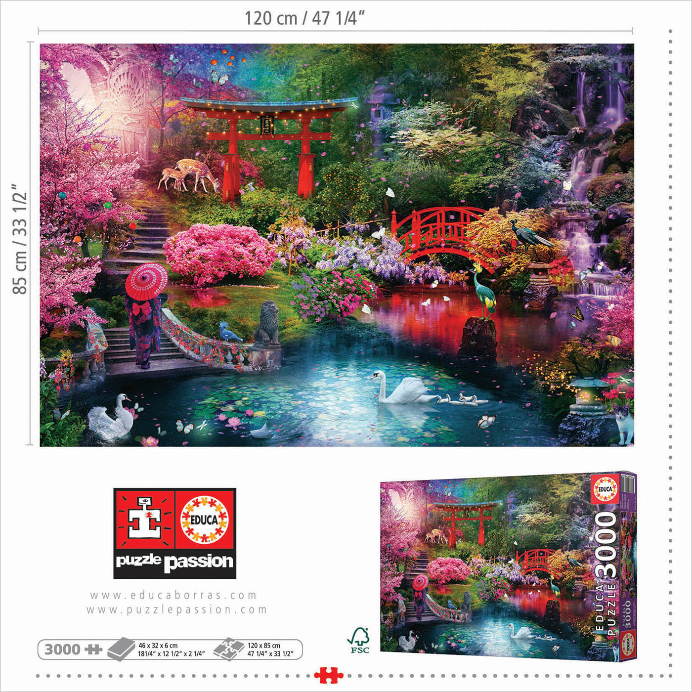 riqueza Además Retorcido Japanese Garden Puzzle with 3000 pieces | Educa