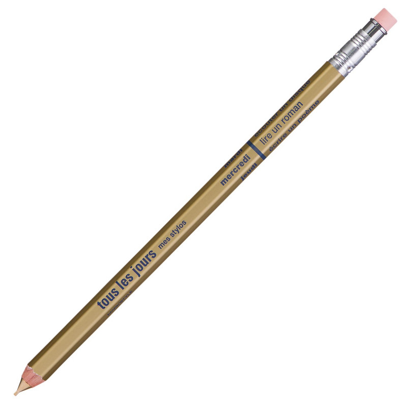 gold, refillable wooden mechanical pencil 'tous les jours' DAY-SH2-GD by MARK'S DAYS