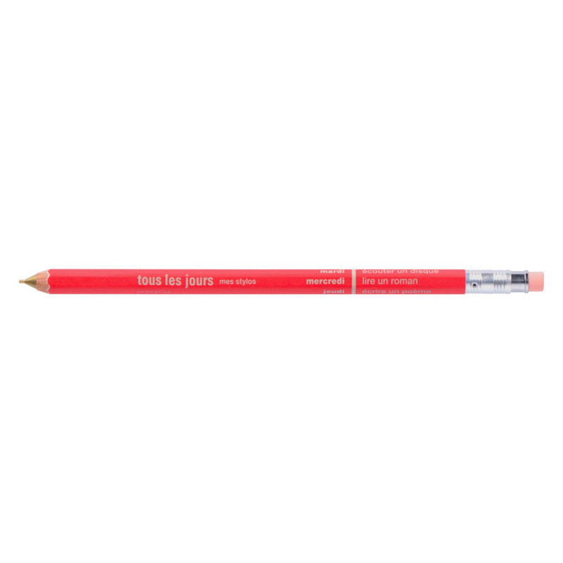rouge portemine stylo rechargeable en bois 'tous les jours' DAY-SH1-RE par MARK'S DAYS
