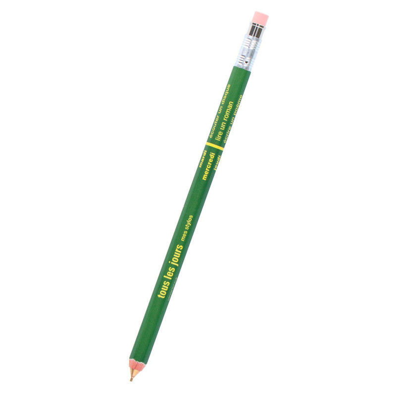 olive refillable wooden mechanical pencil 'tous les jours' DAY-SH1-OL by MARK'S DAYS