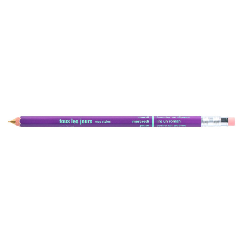 pourpre portemine stylo rechargeable en bois 'tous les jours' DAY-SH1-PL par MARK'S DAYS