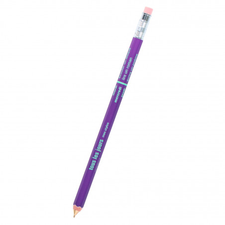 purple refillable wooden mechanical pencil 'tous les jours' DAY-SH1-PL by MARK'S DAYS