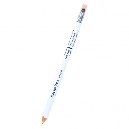 white refillable wooden mechanical pencil 'tous les jours' DAY-SH1-WH by MARK'S DAYS