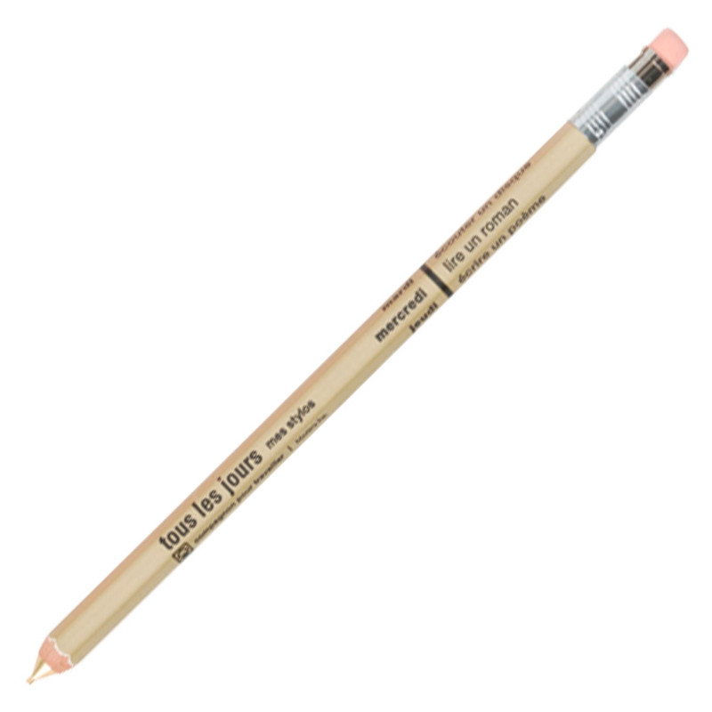 natural, refillable wooden mechanical pencil 'tous les jours' DAY-SH1-NT by MARK'S DAYS