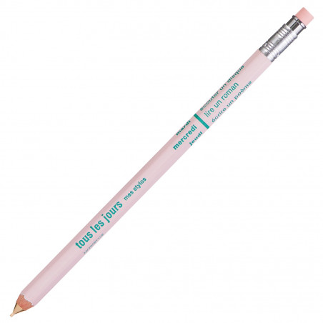 light pink refillable wooden mechanical pencil 'tous les jours' DAY-SH2-LPK by MARK'S DAYS