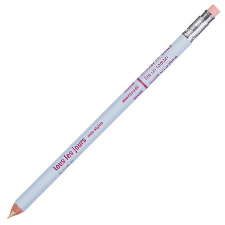 light blue refillable wooden mechanical pencil 'tous les jours' DAY-SH2-LBL by MARK'S DAYS