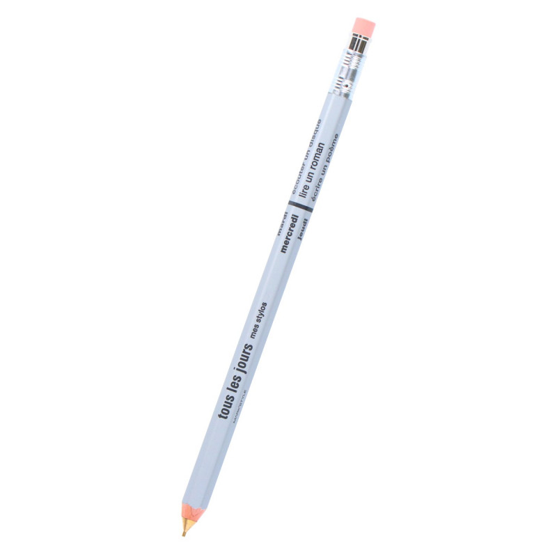 silver, refillable wooden mechanical pencil 'tous les jours' DAY-SH1-SV by MARK'S DAYS