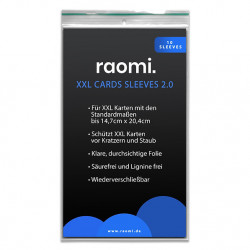 10 pièces XXL Cards Sleeves 2.0, transparent, par raomi.