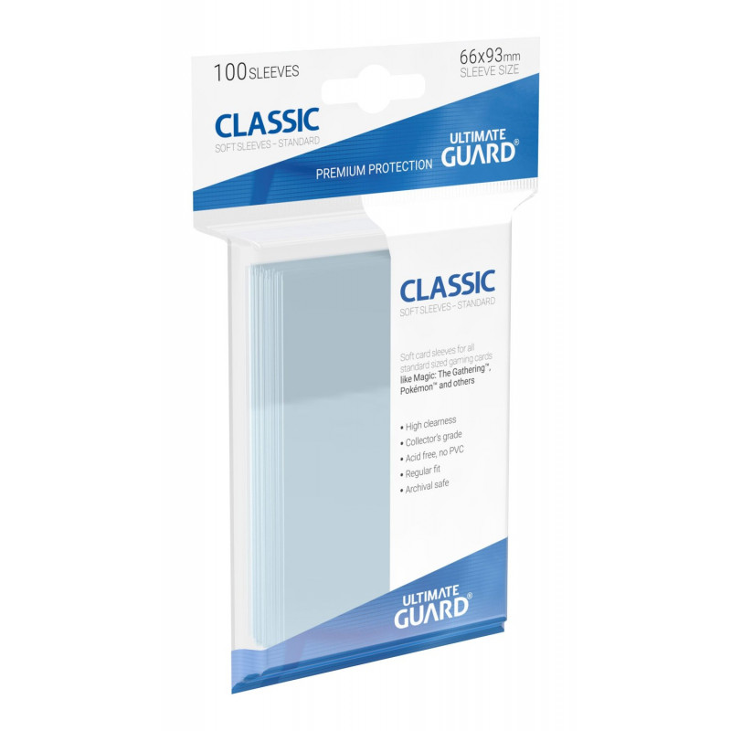 Lot de 100 protège-cartes classiques, transparents par Ultimate Guard