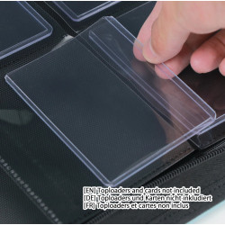 Premium binder for 3''×4'' toploaders with 216 pockets (each page 3×3), black, by Gemloader