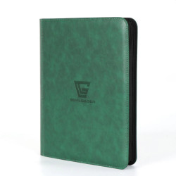 Premium binder for 3''×4'' toploaders with 216 pockets (each page 3×3), green, by Gemloader