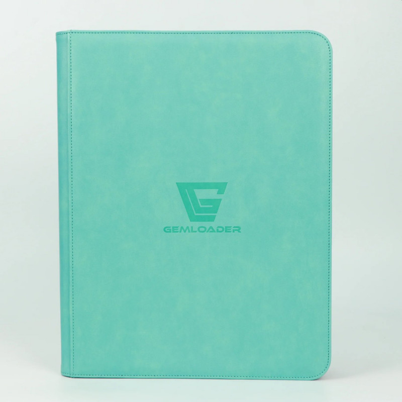 Premium binder for 3''×4'' toploaders with 216 pockets (each page 3×3), tiffany light blue, by Gemloader